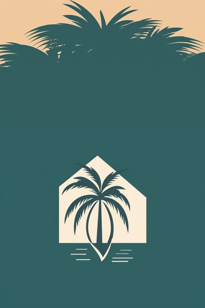 Tropical Tranquility - eleganckie, nowoczesne logo dla karaibskiej firmy nieruchomości zainspirowane palmą