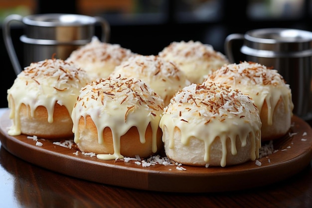 Tropical Twist Coconut Bomboloni bombolone lub bomboloni fotografia zdjęciowa