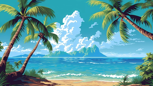 Tropikalna lato morze ilustracja plaża