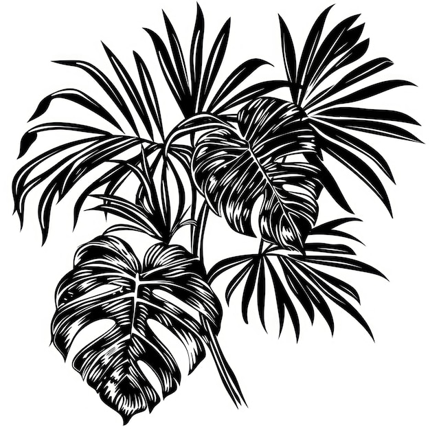 Tropikalna roślina ilustrowana żyrandol arecaceae