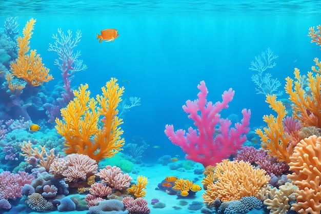 Tropikalna ryba koralowa scena tło