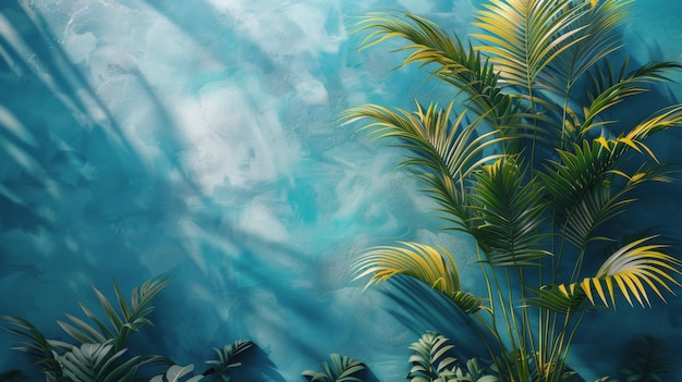 Tropikalna scena z palmami