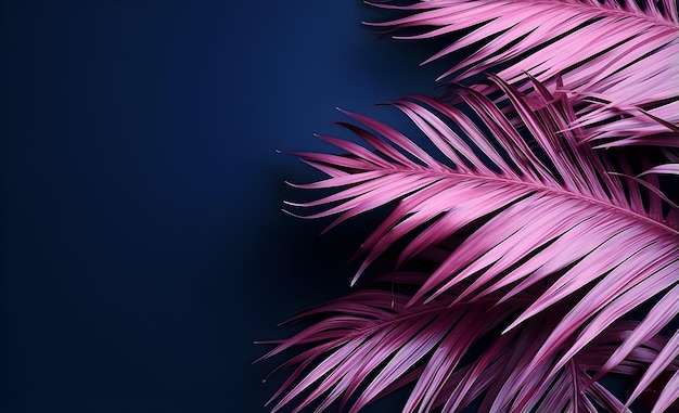Tropikalne egzotyczne tło z liści palmowych Estetyczna minimalna kompozycja kwiatowa Generacyjna AI