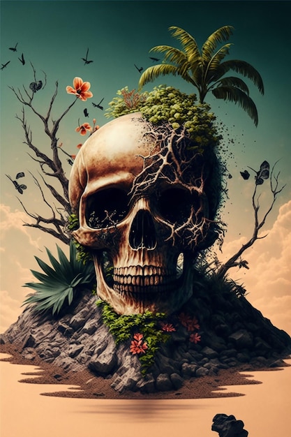 Tropikalne letnie klimaty czaszki