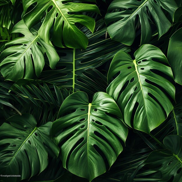Tropikalne liście palmowe Tło