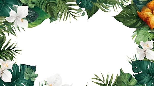 tropikalne liście projekt ramy tło dla stylu przyrody