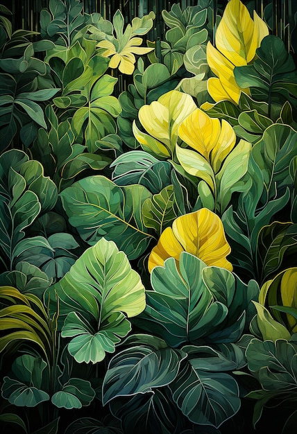 Tropikalne liście tapety wzór