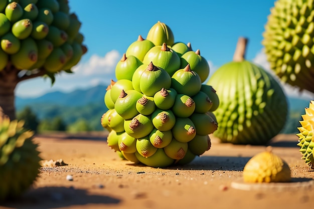 Tropikalne owoce durian pyszne zagraniczne importowane owoce drogie durian tapety tło