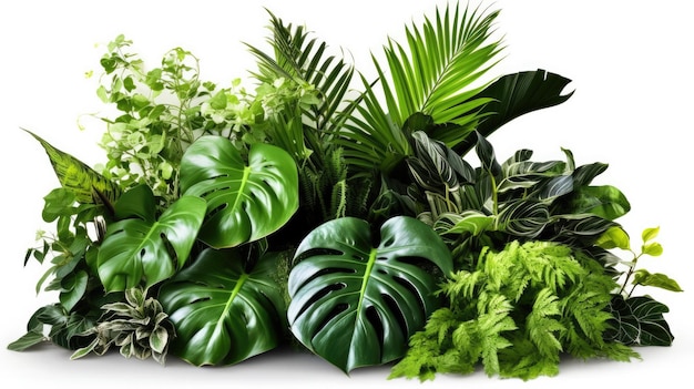 Tropikalne rośliny na minimalistycznym tle