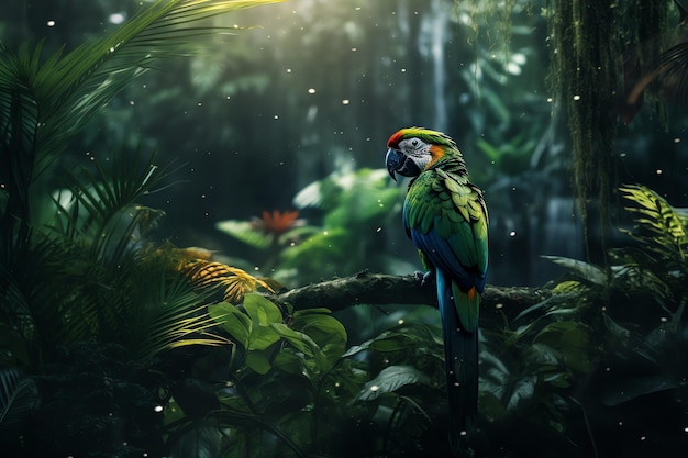 Tropikalny las deszczowy żywy z dźwiękami dzikiej przyrody realistyczne tropikalne tło