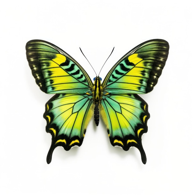 Zdjęcie tropikalny motyl na białym tle ilustracja ai generativexa