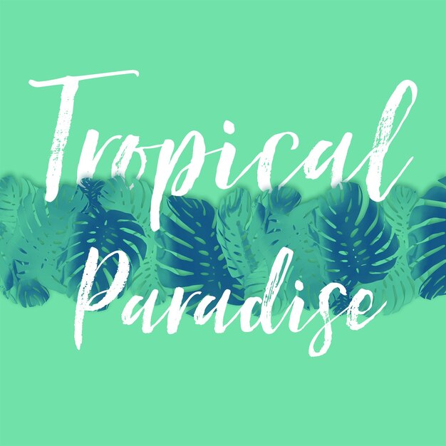 Tropikalny Raj Tropikalny Liść Palmy W Tle