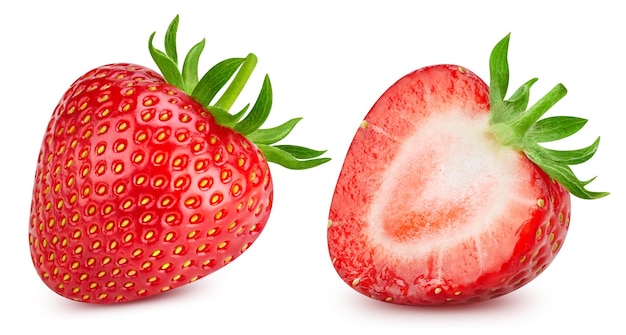 Truskawka wyizolowanych na bia?ym tle bliska Strawberry Clipping Path Strawberry studio makro fotografii