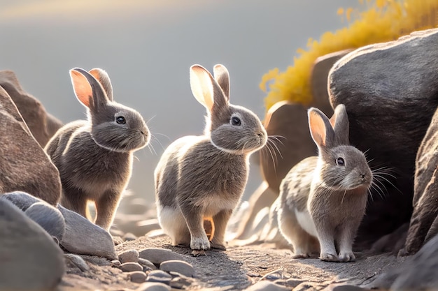 Trzy króliki na wolności Generatywna sztuczna inteligencja
