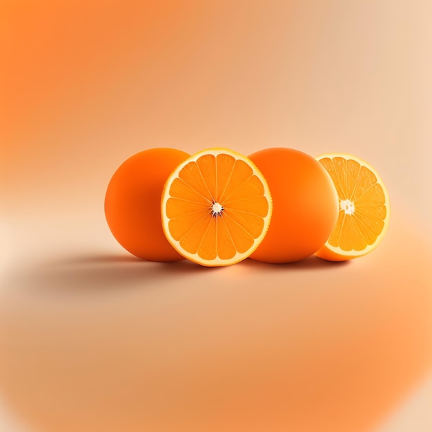 Trzy pomarańczowe okrągłe kształty na białym tle Widok z góry płaska kompozycja świeckich