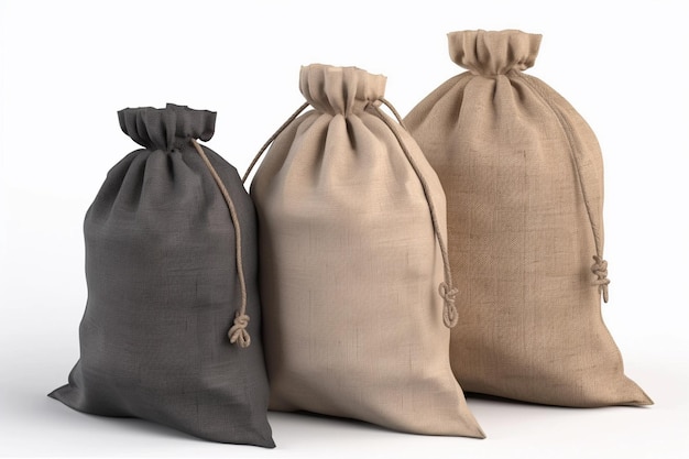 Trzy torby o różnych rozmiarach, z których jedna jest brązowa, a druga brązowa.