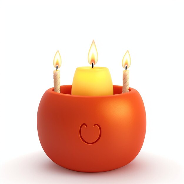 Trzymacz świecy prezentujący trzy zapalone świece