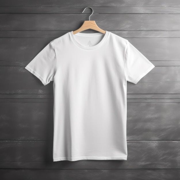 Tshirt makieta biała koszulka na wieszaku