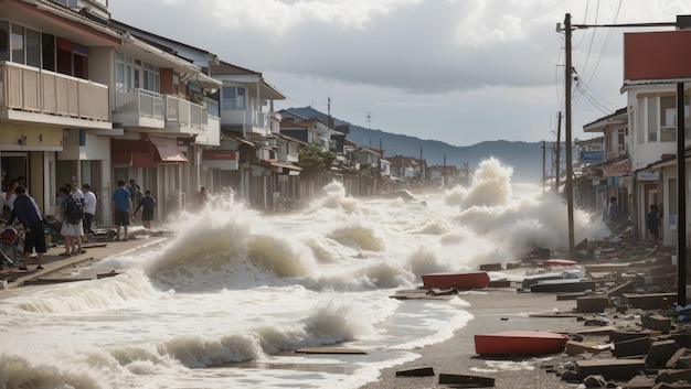 Tsunami uderzyło w nadmorskie miasteczko