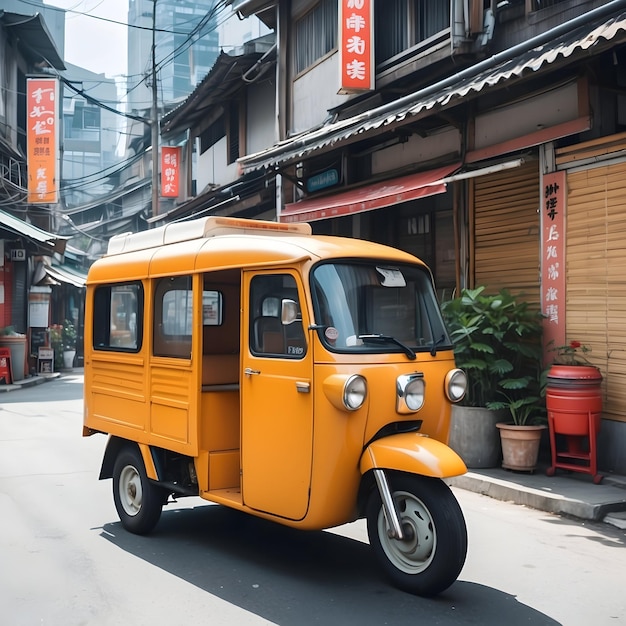 Zdjęcie tuk tuk thai taksówka autoryksza tajlandia transport tuk tuk pojazd trójkołowy tajlandzki tr miejski