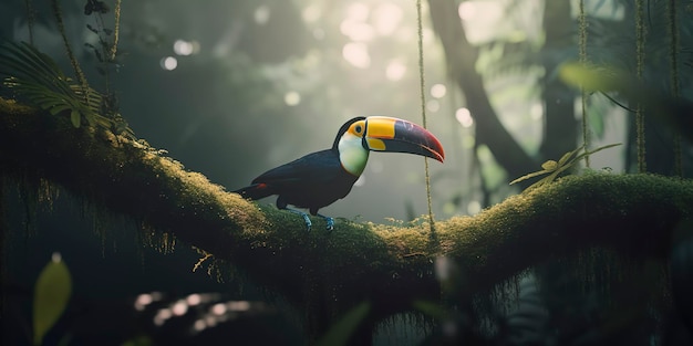 Tukan prezentuje swoje uderzające piękno w sercu dżungli Generative AI