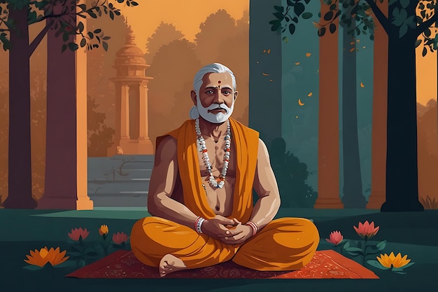 Tulsidas Jayanti płaska ilustracja