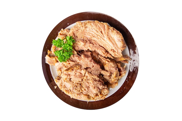 tuńczyk konserwy owoce morza przekąska posiłek żywność na stole kopia przestrzeń żywności tło rustykalny widok z góry