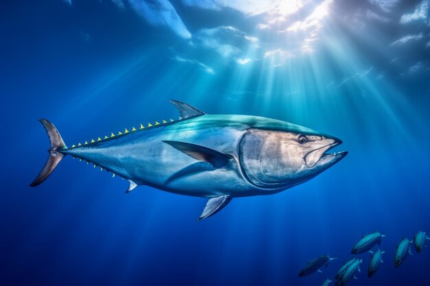 Tuńczyk wędrujący po głębokim błękicie