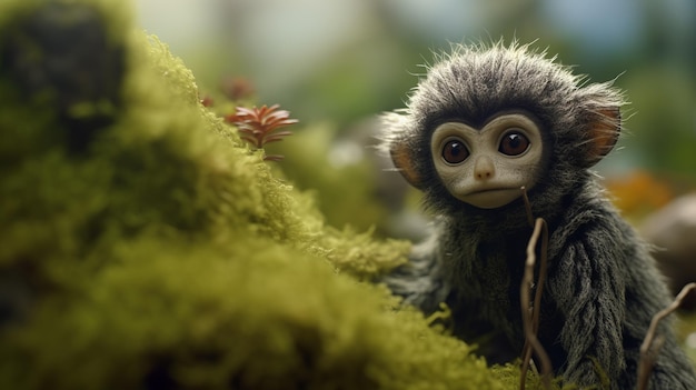 Tundra Monkey Stopmotion Film 4k Płytka głębokość pola kinematografia