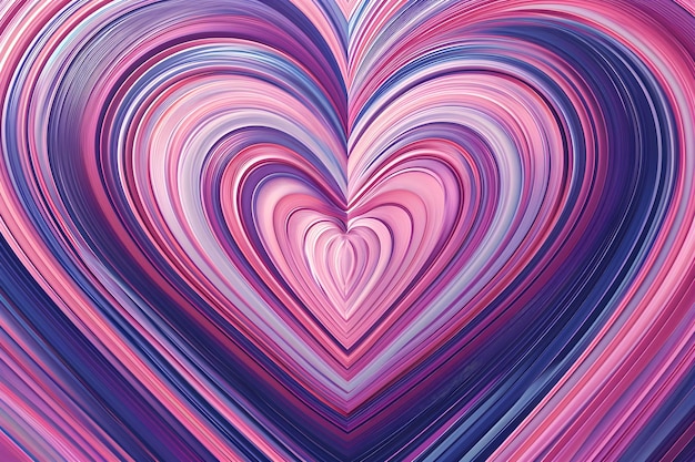 Tunel romantyczne serca w różowych kolorach Hipnotyczny tunel serca Retro psychedeliczne abstrakcyjne tło
