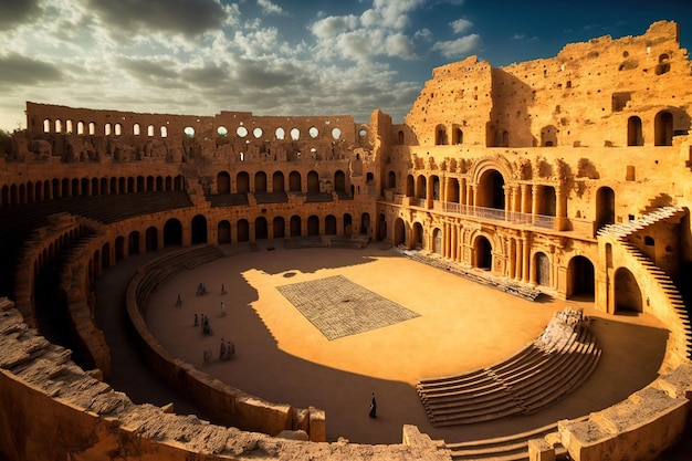 Tunezyjskie miasto El Jems amfiteatr