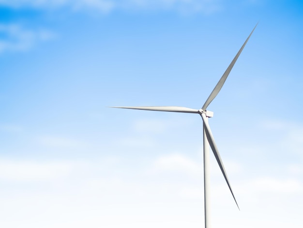 Turbina wiatrowa Energetyka Młyna Generator Elektrowy Farm Odnawialna Elektrownia Park na tle niebieskiego nieba