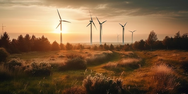 Turbiny wiatrowe to alternatywne źródła energii elektrycznej koncepcja zielonej energii