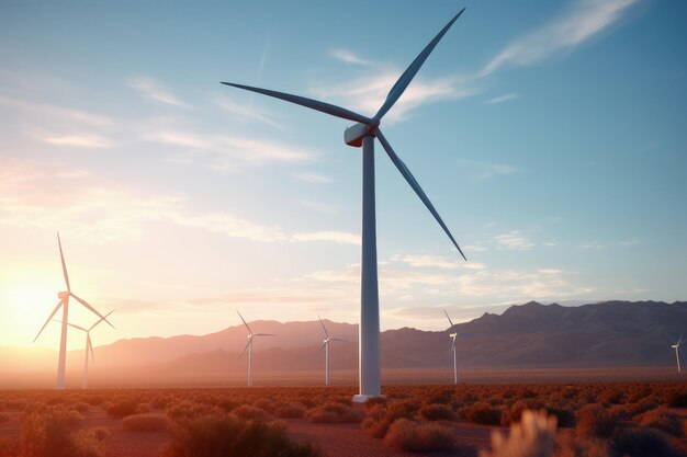 Turbiny wiatrowe wytwarzające energię odnawialną Zrównoważona moc