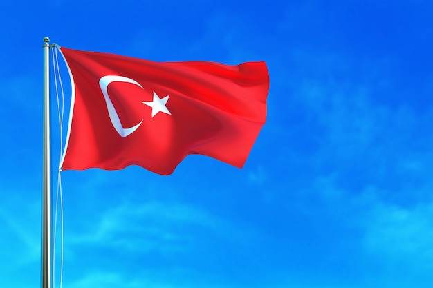 Turcja (turecki) flaga na tle nieba
