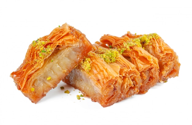 Turecki Ramadan Deserowy Baklava odizolowywający na bielu