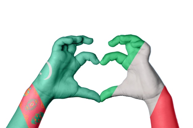 Turkmenistan Włochy Serce Gesta ręka tworząca serce