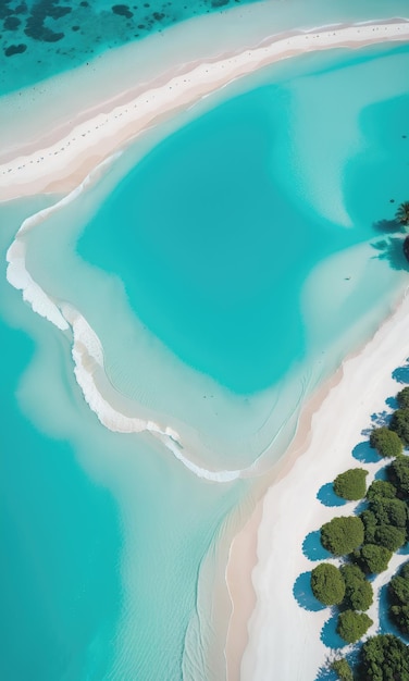 Turkusowa laguna i jej białe piaszczyste plaże