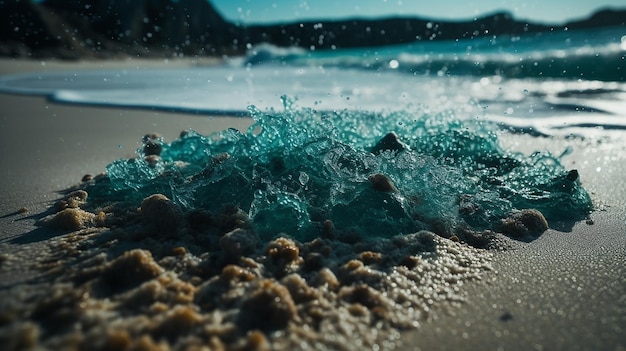 Turkusowe fale myją piaszczyste wybrzeże