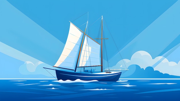Twarda grafika żaglowej łodzi