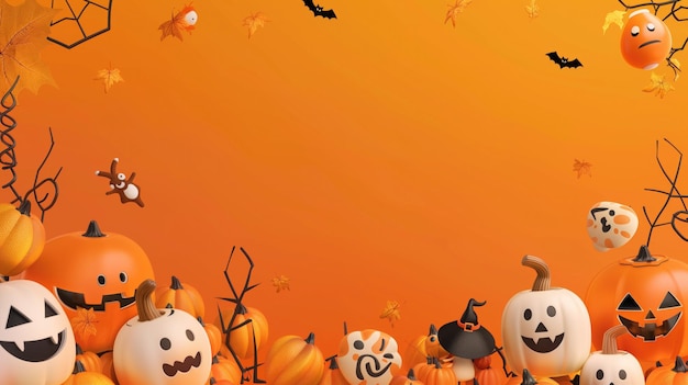 Twarza z elementem Halloweena