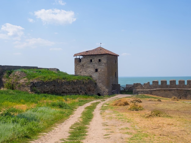 Twierdza Biełgorod Dniestr Ruiny średniowiecznej twierdzy Akkerman Bilhorod Dnistrovskyi Ukraina Zachodnia wieża zamku ma nazwę Wieża Puszkina