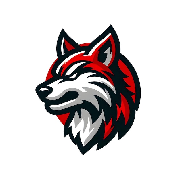 Tworzenie ikony logo maskotki Wilków na białym tle
