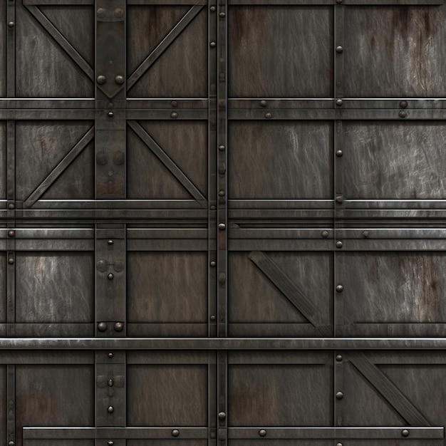 Tworzenie realistycznej tekstury badając metalowe drzwi z przodu