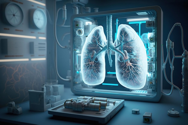Tworzenie sztucznych płuc medycznych druk 3D przeszczepu modelu płuc