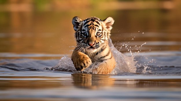 tygrys bengalski panthera tigris młody wiek 10 miesięcy