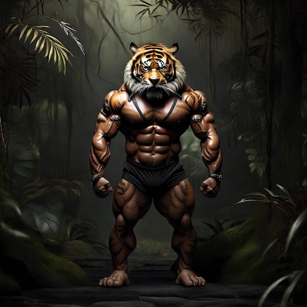 Tygrys kulturysta Tygrys zdrowy Tygrys muskularny Tygrys