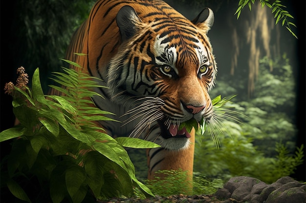 Tygrys w dżungli tapety