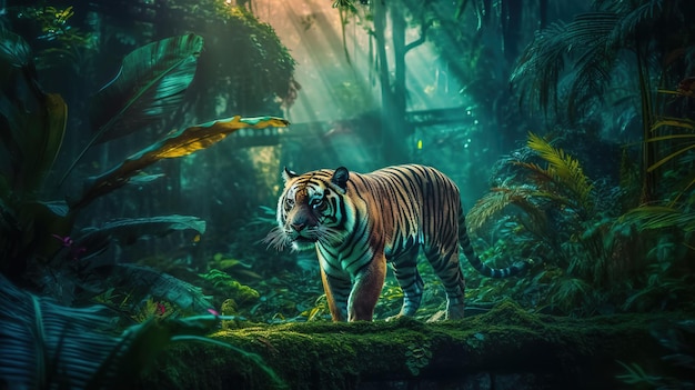 Tygrys w zbiorniku Generative AI Art