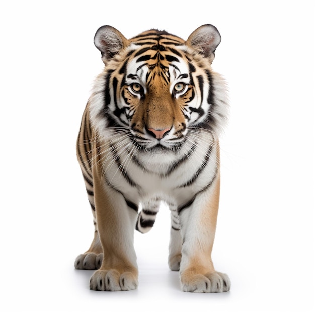 Tygrys z białym tłem wysokiej jakości ultra hd